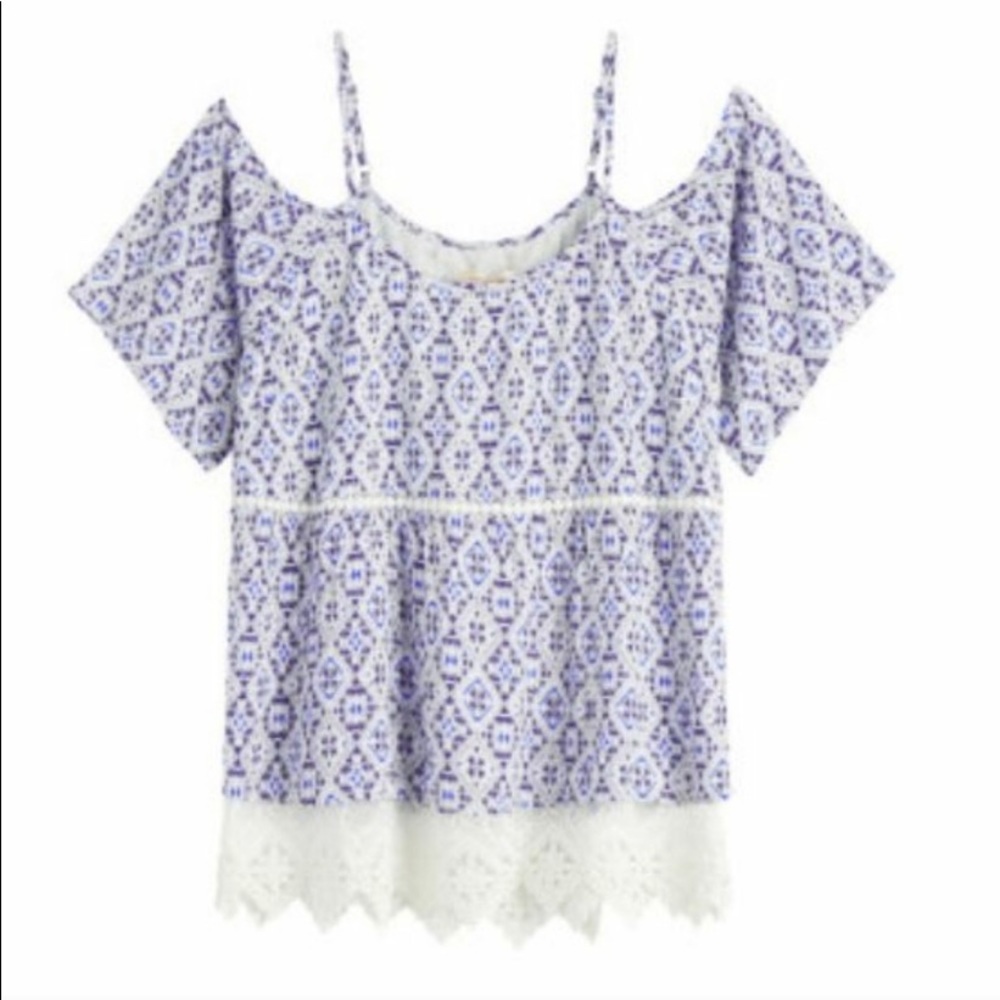 Boho cold shouldered top
